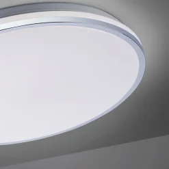 LED Deckenlampe in Chrom IP44 Ø49 cm 2500 lm blendarm