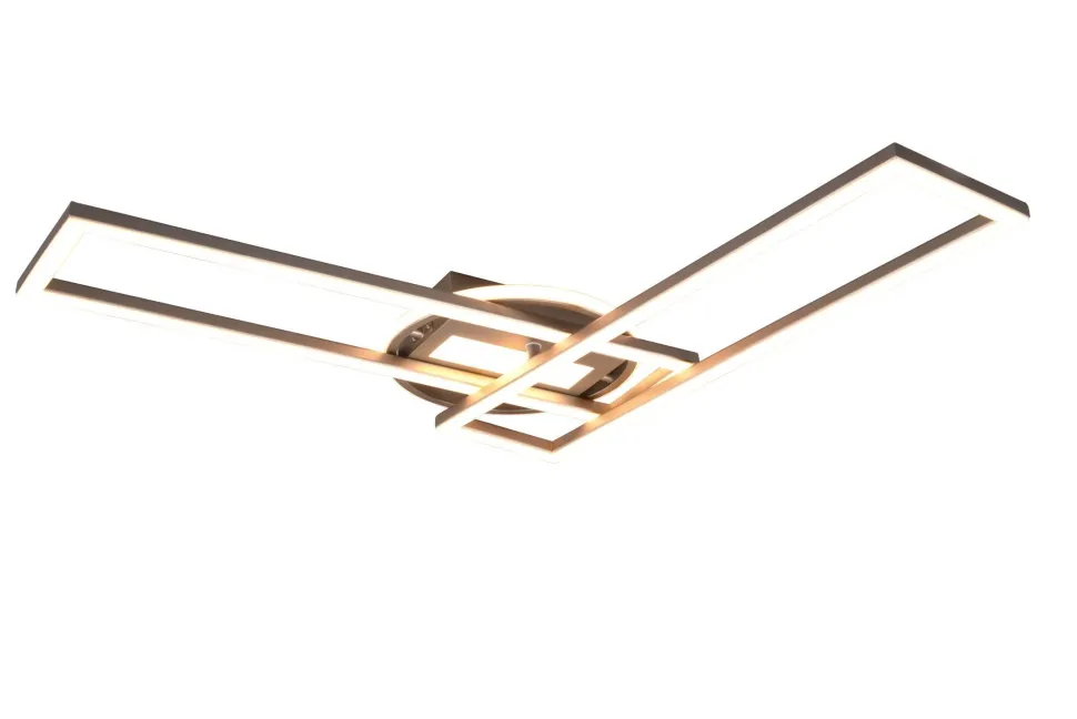 LED Deckenlampe in Nickel Dimmer Fernbedienung 4500 lm