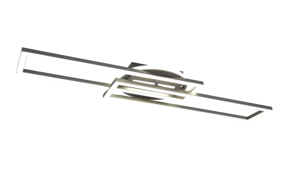 LED Deckenlampe in Nickel Dimmer Fernbedienung 4500 lm