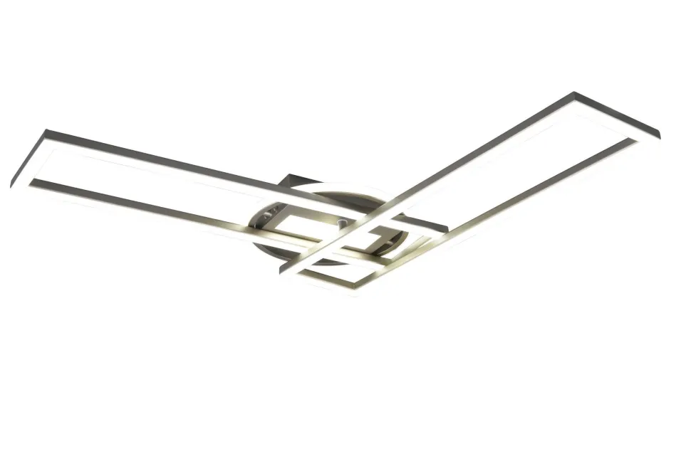 LED Deckenlampe in Nickel Dimmer Fernbedienung 4500 lm