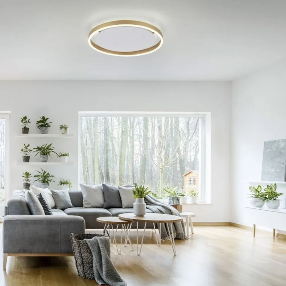 LED Deckenlampe Metall Ø39,3 cm 20 W dimmbar in Messing