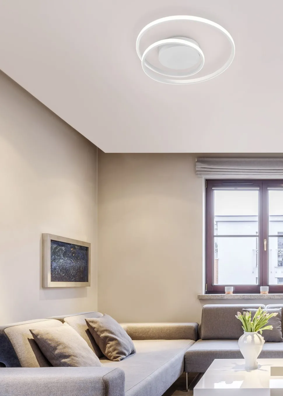 LED Deckenlampe Metall Weiß 2500 lm B:39 cm Spirale