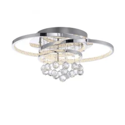 LED Deckenlampe mit Kristallanhänger in Chrom warmweiß