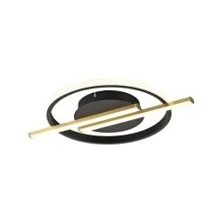 LED Deckenlampe Modern Schwarz Messing 3000 K dimmbar