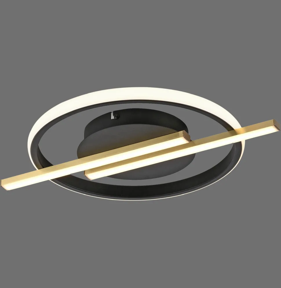 LED Deckenlampe Modern Schwarz Messing 3000 K dimmbar