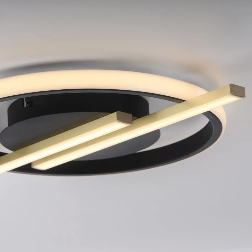 LED Deckenlampe Modern Schwarz Messing 3000 K dimmbar