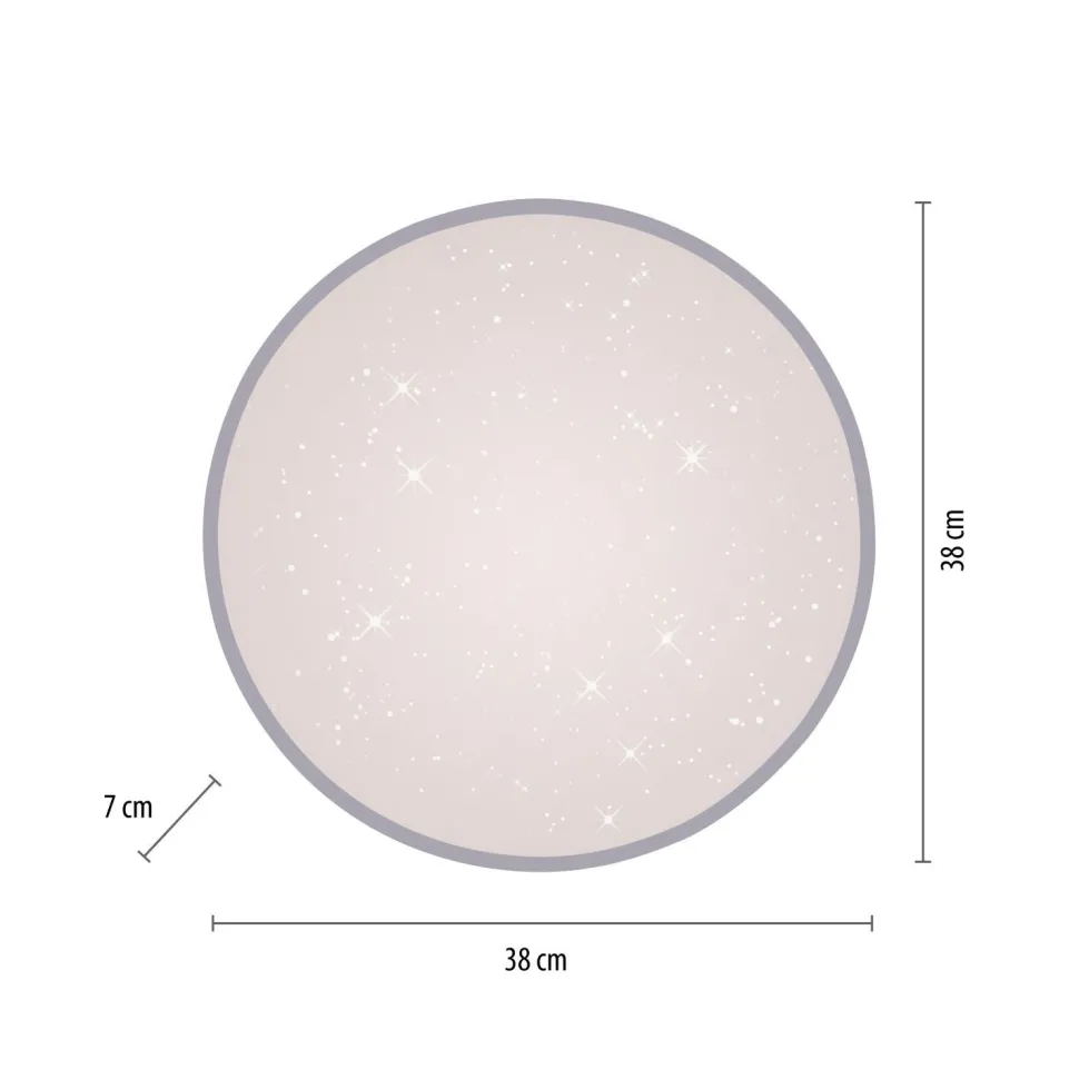 LED Deckenlampe Nachthimmel Silber Ø38 cm 20 W dimmbar