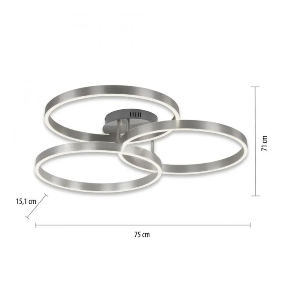 LED Deckenlampe Ringe Fernbedienung L:75 cm dimmbar