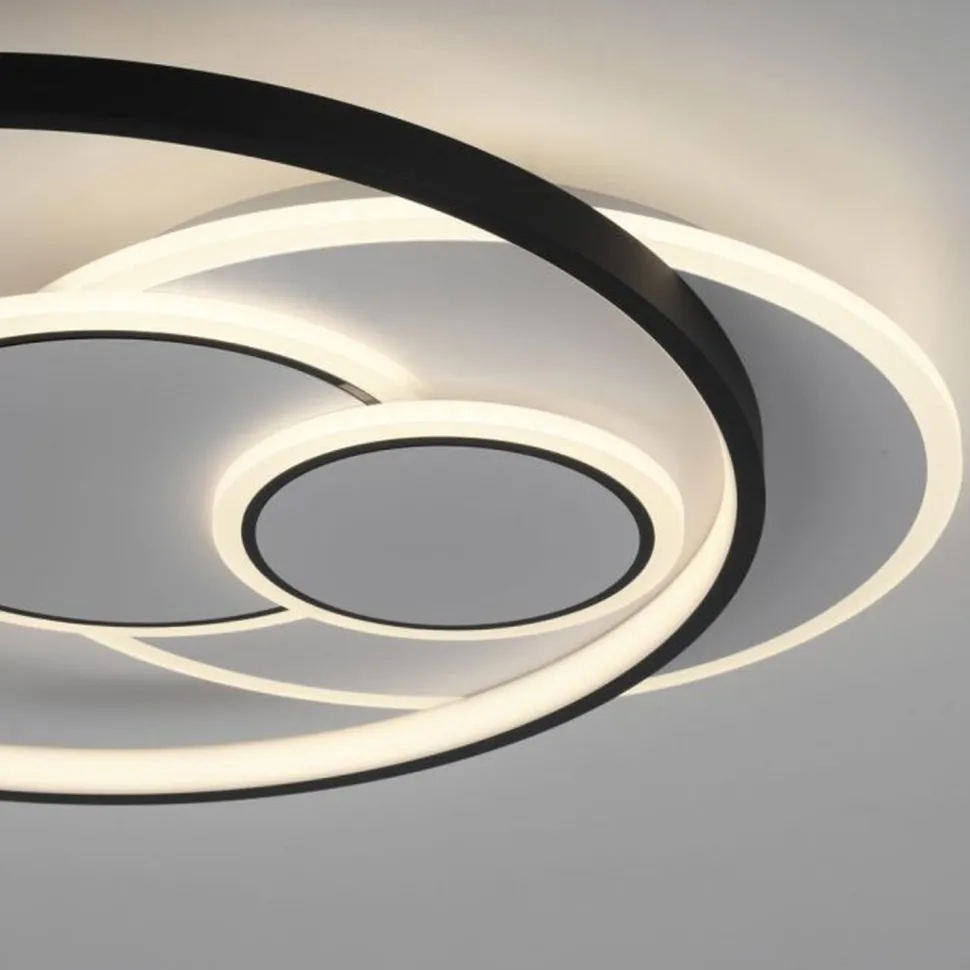 LED Deckenlampe Ringe Weiß Schwarz warmweiß 3000 K 27 W