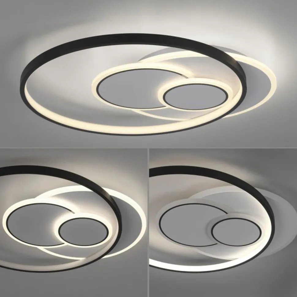 LED Deckenlampe Ringe Weiß Schwarz warmweiß 3000 K 27 W