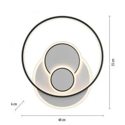 LED Deckenlampe Ringe Weiß Schwarz warmweiß 3000 K 27 W
