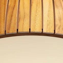 LED Deckenlampe rund Ø 50 cm Teakholz Furnier 3000 K Modern