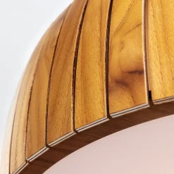 LED Deckenlampe rund Ø 50 cm Teakholz Furnier 3000 K Modern