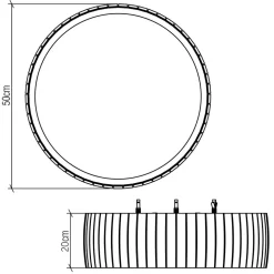 LED Deckenlampe rund Ø 50 cm Teakholz Furnier 3000 K Modern