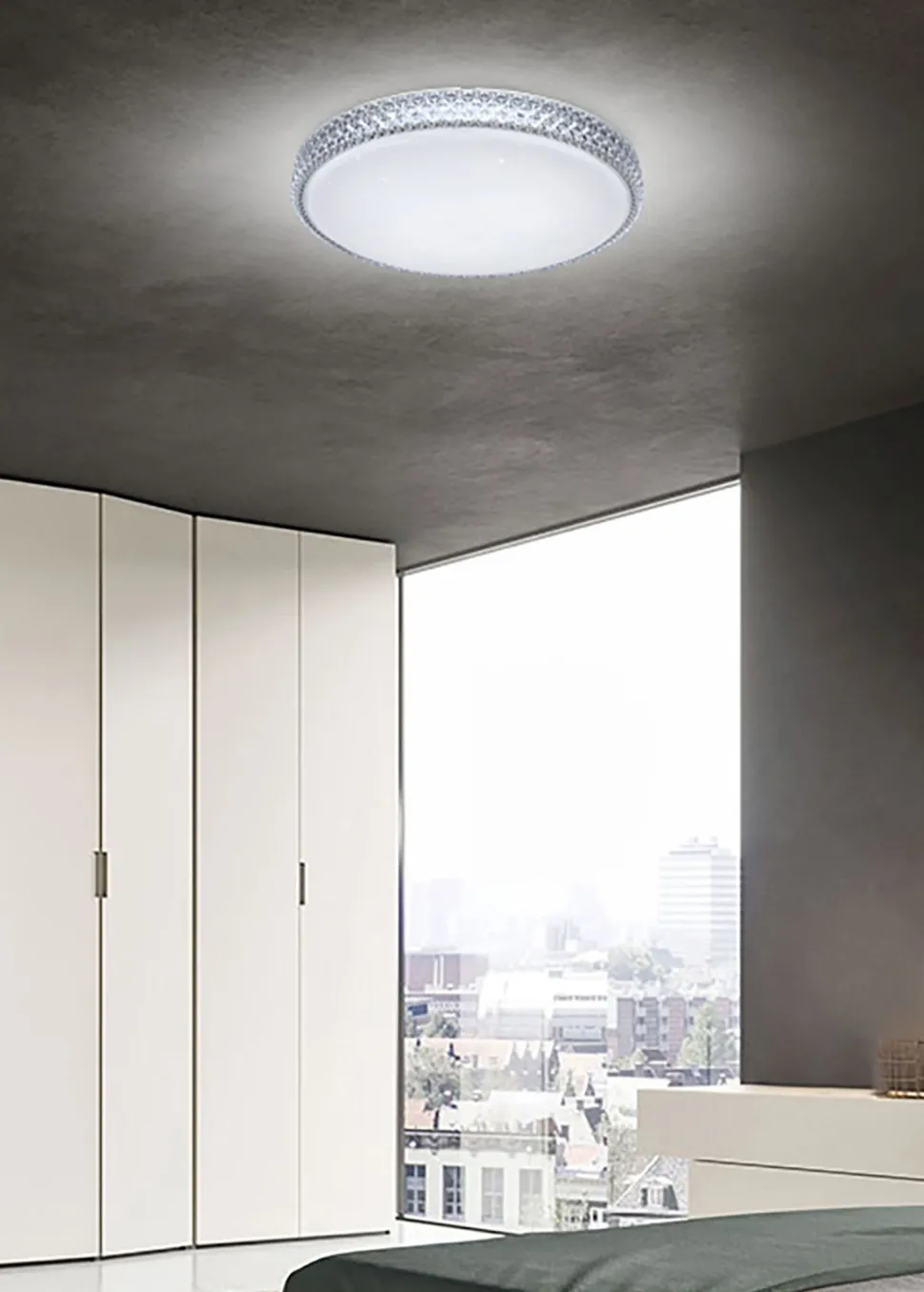 LED Deckenlampe rund Ø 40 cm Sternenhimmel 4000 K Weiß