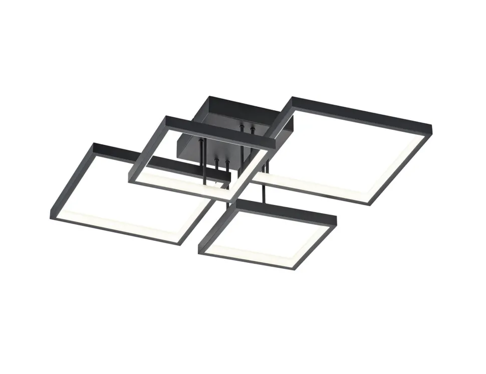 LED Deckenlampe Schwarz Metall B:52,5 cm 24 W dimmbar