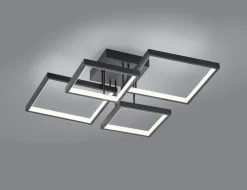 LED Deckenlampe Schwarz Metall B:52,5 cm 24 W dimmbar