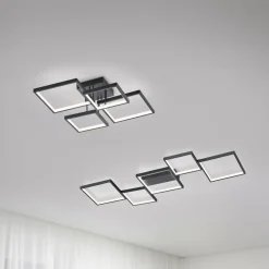 LED Deckenlampe Schwarz Metall B:52,5 cm 24 W dimmbar