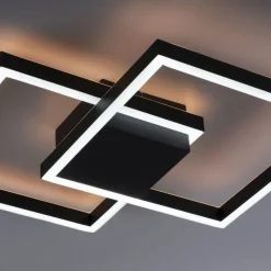 LED Deckenlampe Schwarz Metall 53,5 cm 5000 lm dimmbar