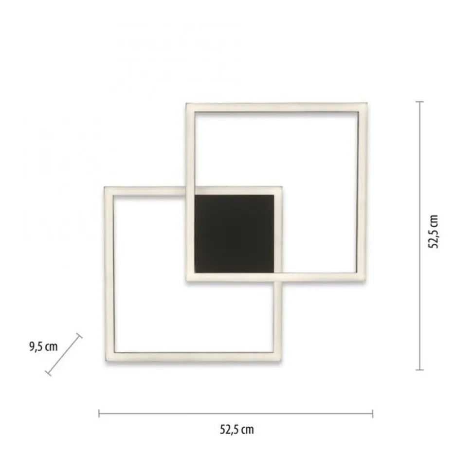 LED Deckenlampe Schwarz Metall 53,5 cm 5000 lm dimmbar