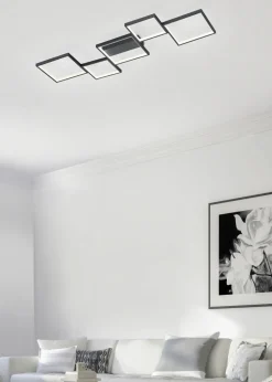 LED Deckenlampe Schwarz Metall L:120,5 cm 34 W dimmbar