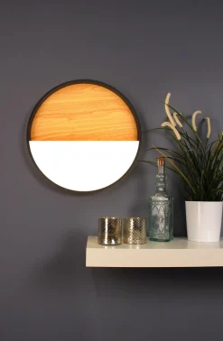 LED Deckenlampe Schwarz Natur Ø40 cm 2350 lm dimmbar