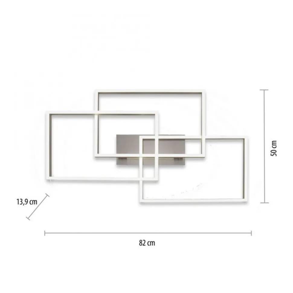 LED Deckenlampe Silber Fernbedienung 82 cm 45 W dimmbar