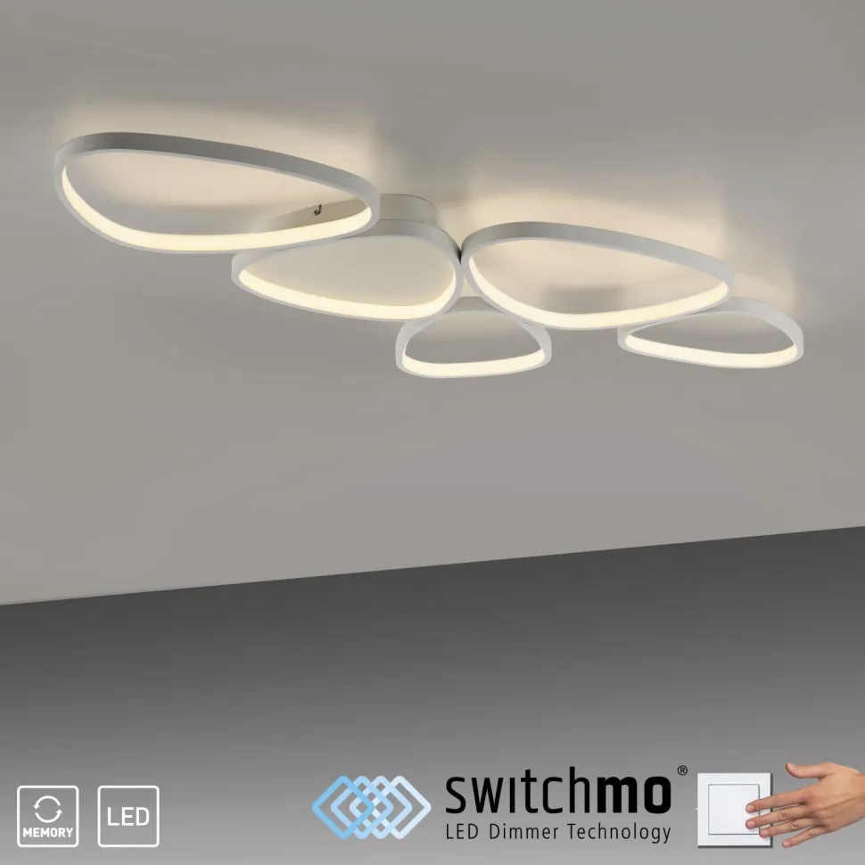 LED Deckenlampe Weiß Metall 3000 K 6100 lm L:116,5 cm