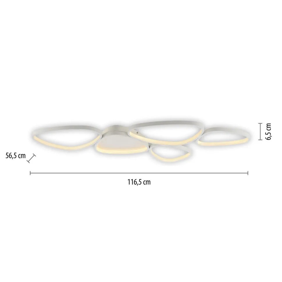 LED Deckenlampe Weiß Metall 3000 K 6100 lm L:116,5 cm