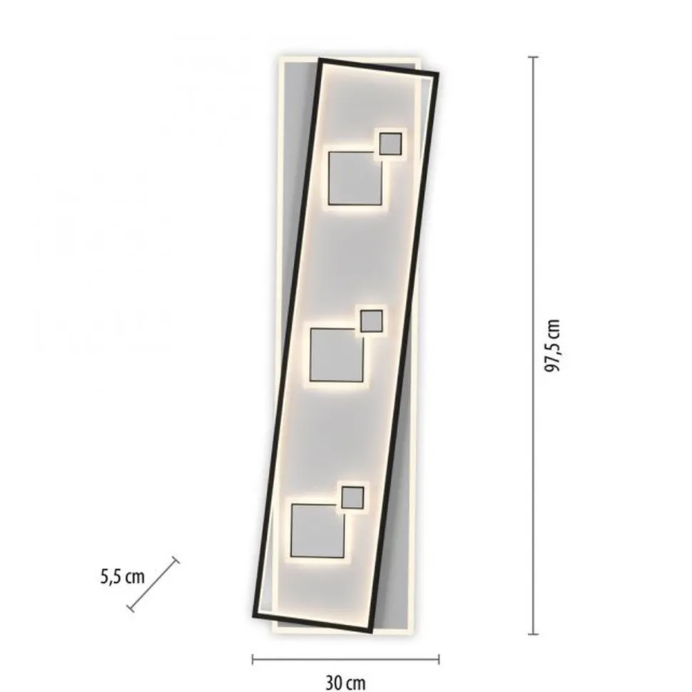 LED Deckenlampe Weiß Schwarz warmweiß 3000 K 97,5 cm