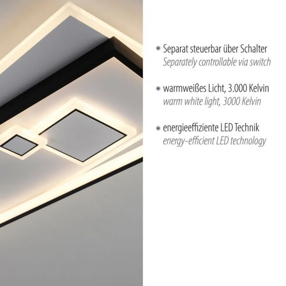 LED Deckenlampe Weiß Schwarz warmweiß 3000 K 97,5 cm