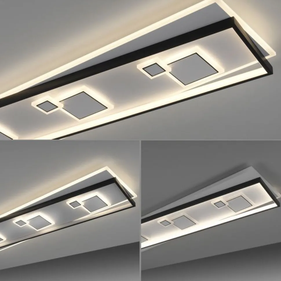 LED Deckenlampe Weiß Schwarz warmweiß 3000 K 97,5 cm