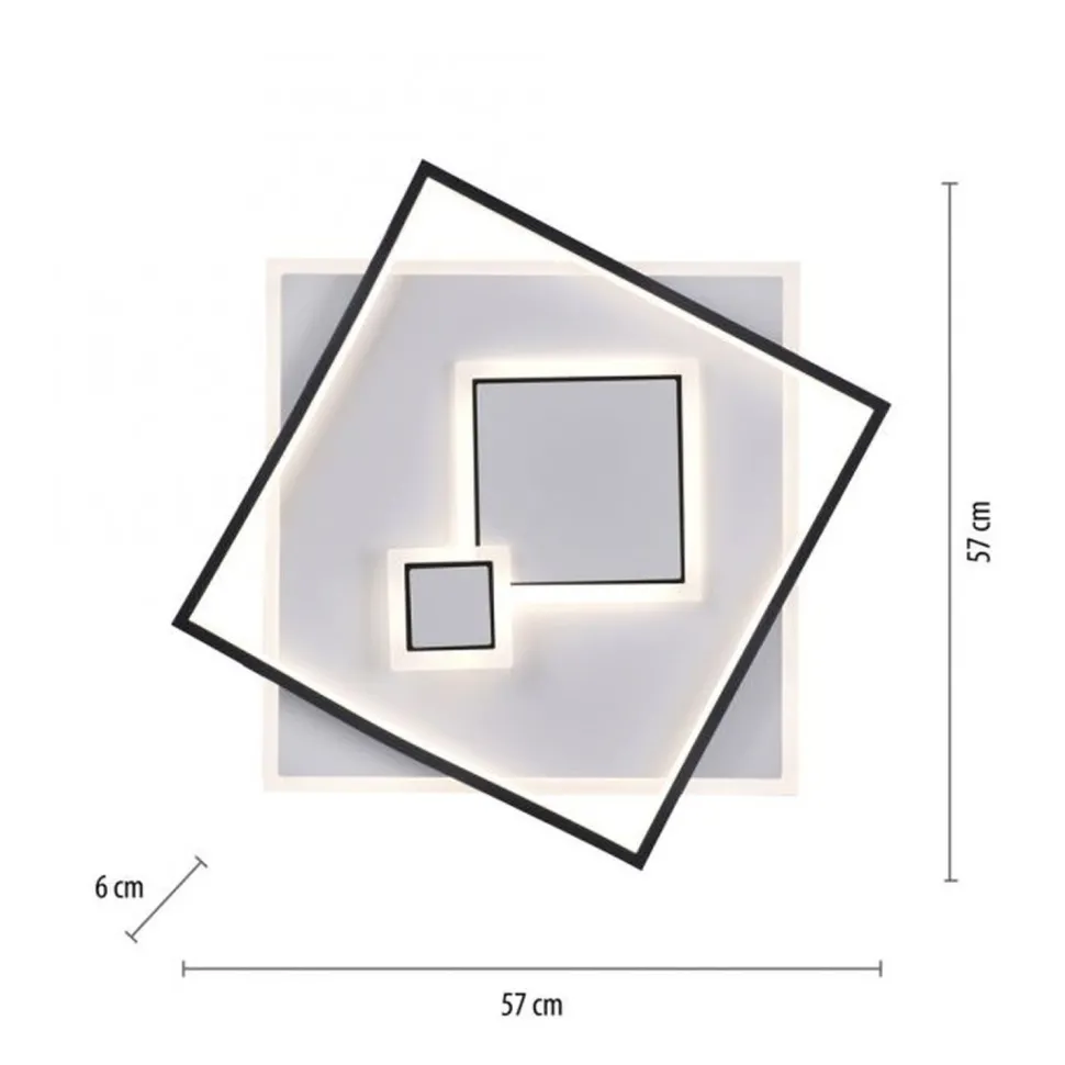 LED Deckenlampe Weiß Schwarz warmweiß 3000 K 4900 lm