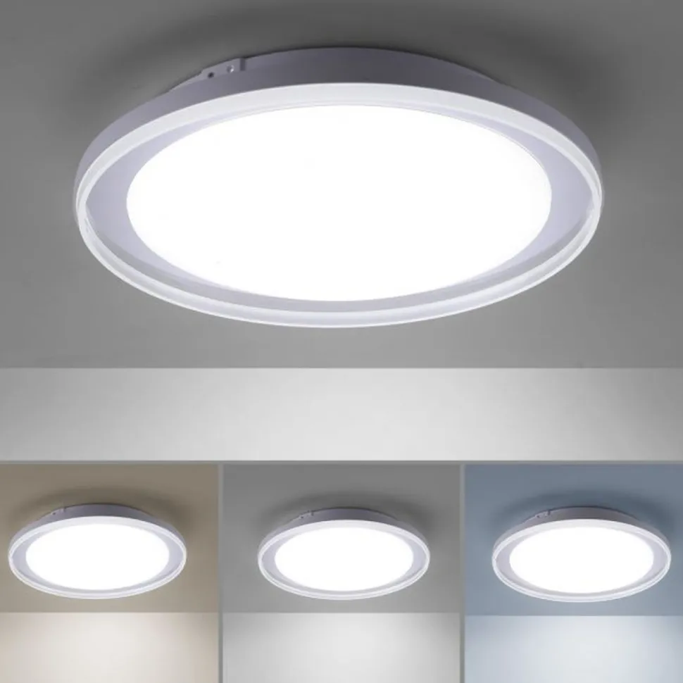 LED Deckenleuchte blendarm IP44 28 W B:45 cm in Chrom