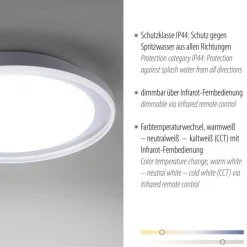 LED Deckenleuchte blendarm IP44 28 W B:45 cm in Chrom