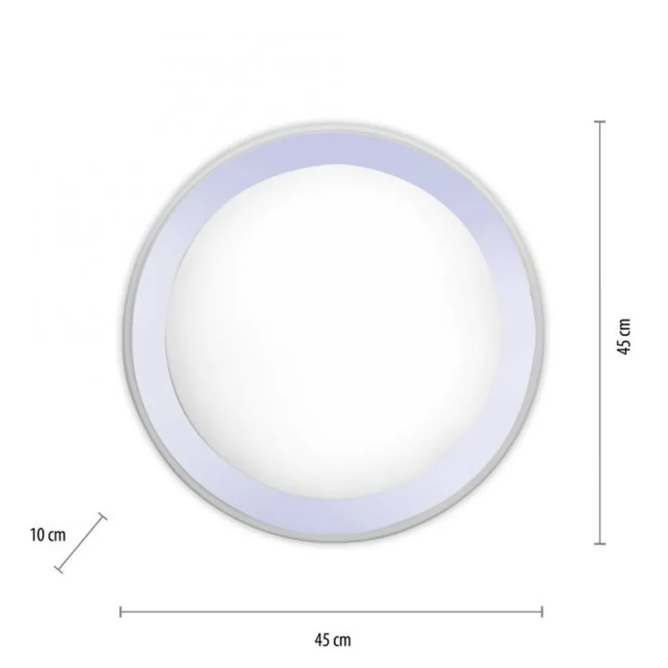 LED Deckenleuchte blendarm IP44 28 W B:45 cm in Chrom