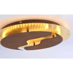 LED Deckenleuchte dimmbar Rostbraun Gold Ø50 cm 3000 K