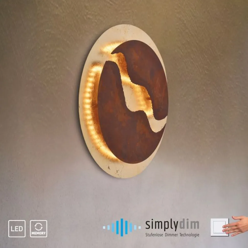 LED Deckenleuchte dimmbar Rostbraun Gold Ø50 cm 3000 K