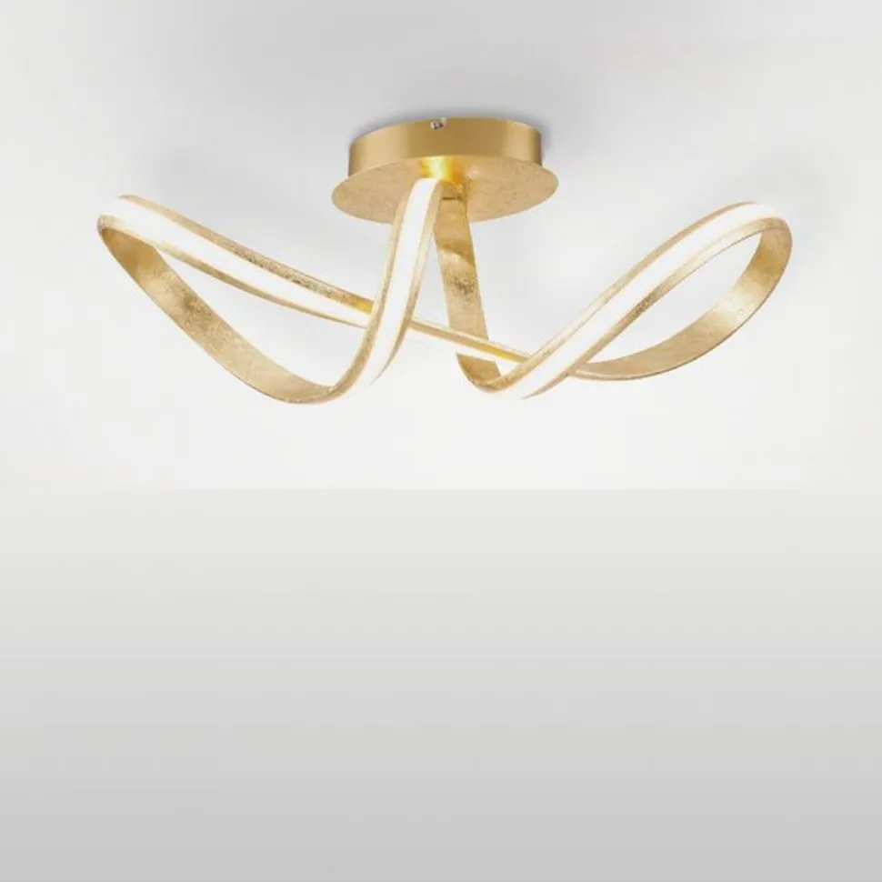 LED Deckenleuchte dimmbar Metall in Gold 2050 lm Modern