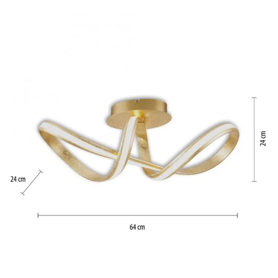 LED Deckenleuchte dimmbar Metall in Gold 2050 lm Modern