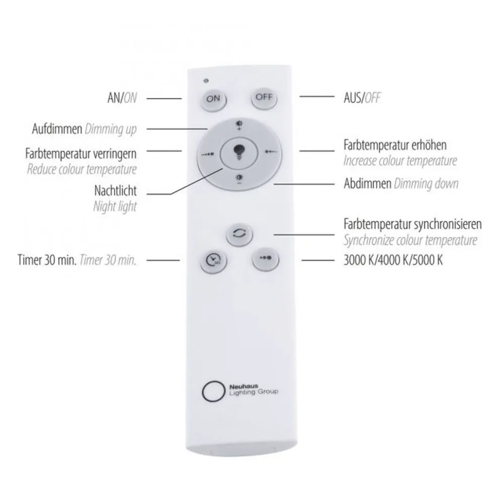 LED Deckenleuchte Dimmer 40 W 3600 lm Fernbedienung