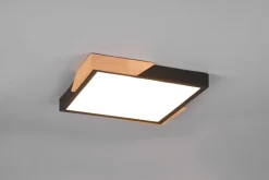 LED Deckenleuchte Holz 2400 lm B:31,5 cm Schwarz Natur
