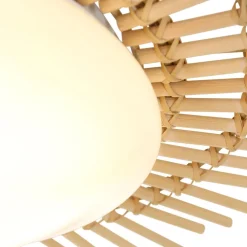 LED Deckenleuchte Holz Kunststoff in Natur Weiß Ø50 cm