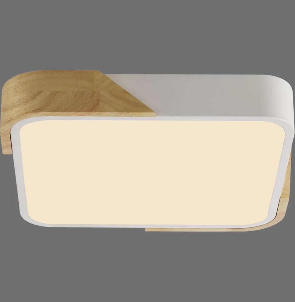 LED Deckenleuchte Holz L:32 cm Weiß Natur 3000 K