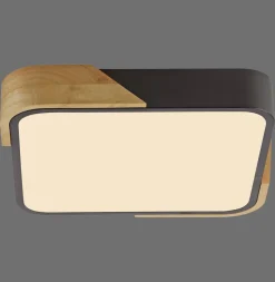 LED Deckenleuchte Holz L:32 cm Schwarz Natur 3000 K