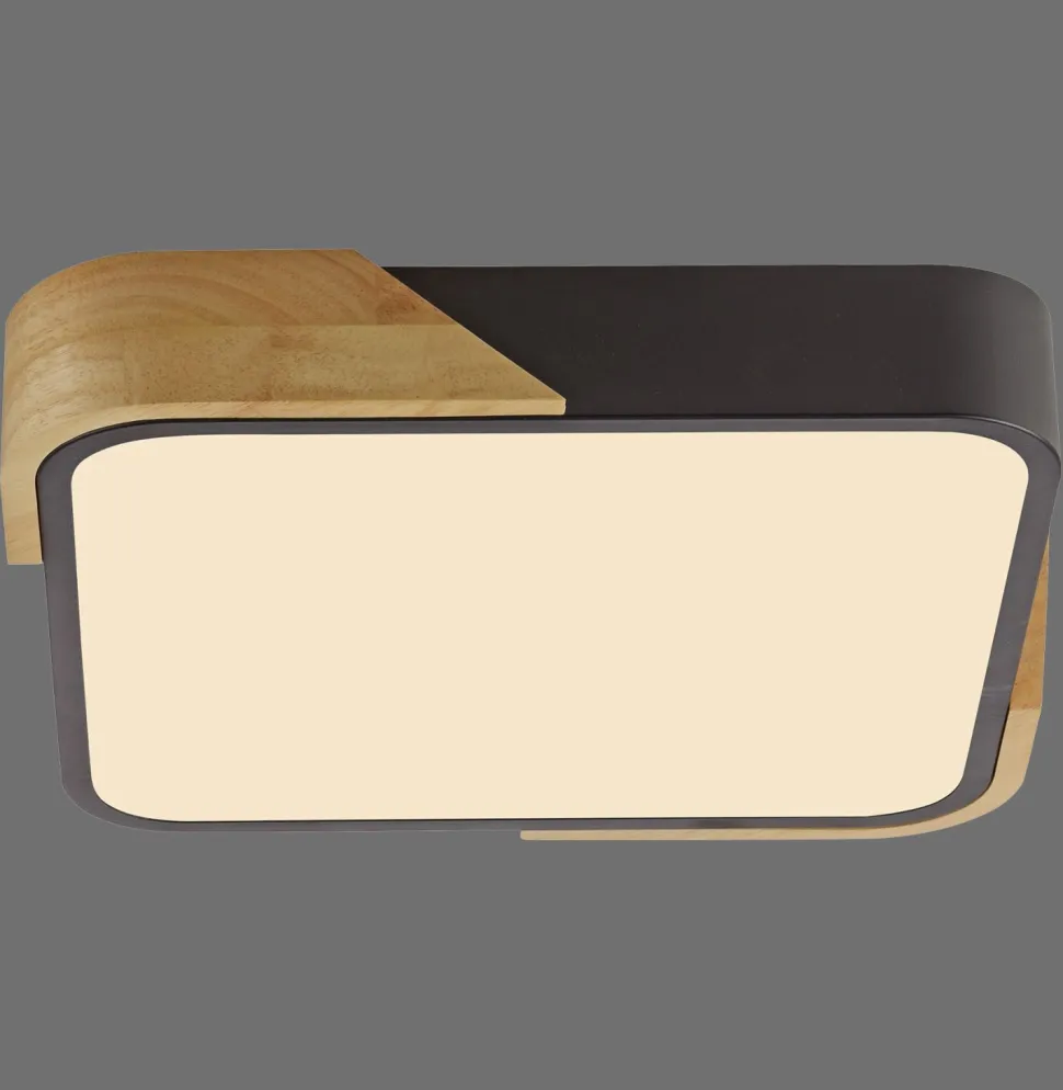 LED Deckenleuchte Holz L:32 cm Schwarz Natur 3000 K