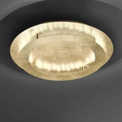 LED Deckenleuchte in Blattgold Metall 3000 lm Ø50 cm
