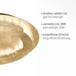 LED Deckenleuchte in Blattgold Metall 3000 lm Ø50 cm