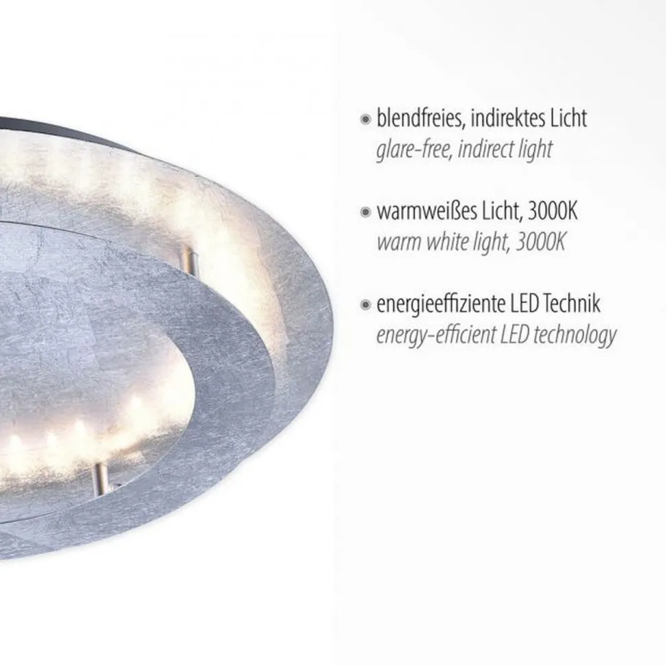 LED Deckenleuchte in Blattsilber Metall 3000 lm Ø50 cm