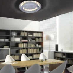 LED Deckenleuchte in Blattsilber Metall 3000 lm Ø50 cm